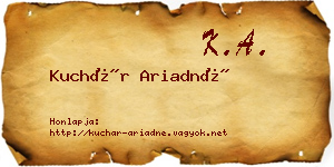 Kuchár Ariadné névjegykártya